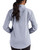 Women's New York Yankees Cutter & Buck Navy Blue/White Skyline Gingham Long Sleeve Spread Collar Dress Shirt