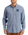 Men's New York Yankees Cutter & Buck Pale Blue/Navy Blue Skyline Gingham Big & Tall Long Sleeve Button Down Dress Shirt