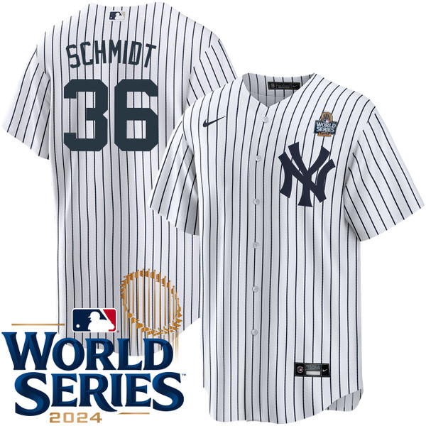 Kids New York Yankees NIKE Clarke Schmidt Home World Series Jersey