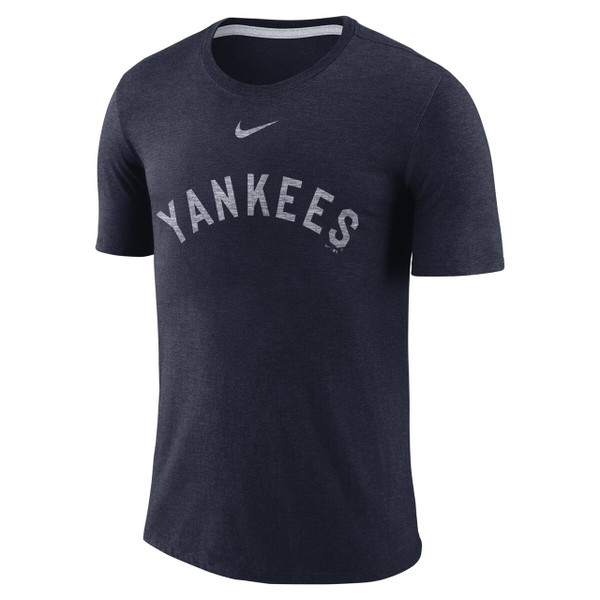 Men's New York Yankees Nike Navy Wordmark Tri-Blend T-Shirt