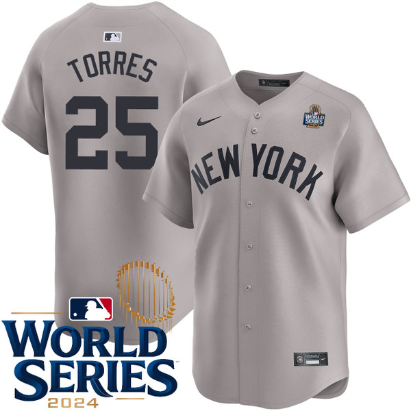 Men's New York Yankees NIKE Gleyber Torres Road Limited World Series Jersey