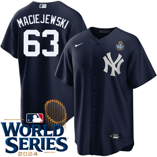 Men's New York Yankees NIKE Josh Maciejewski Alternate Navy World Series Jersey