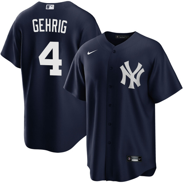Men's New York Yankees NIKE® Lou Gehrig Alternate Navy Jersey at SportsWorldNewYork