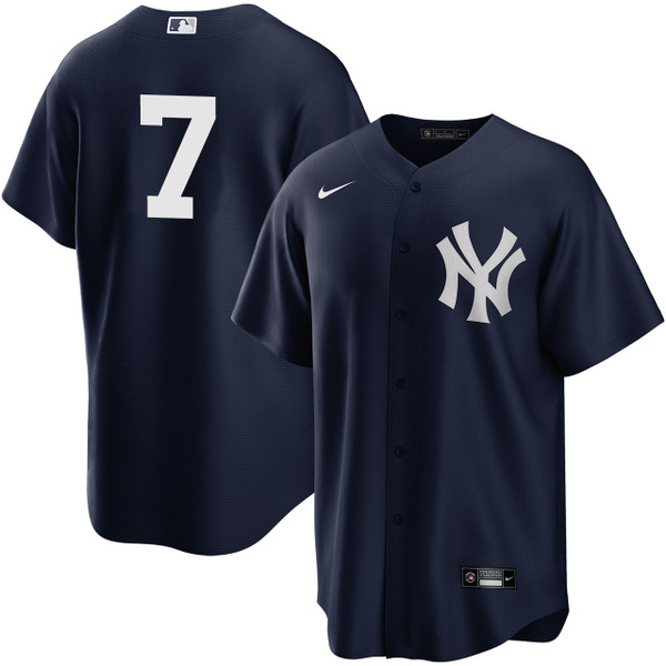 Men's New York Yankees NIKE® Mickey Mantle Alternate Navy Player Jersey at SportsWorldNewYork