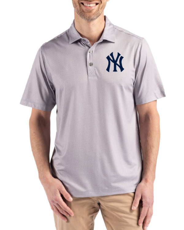 Men's New York Yankees Cutter & Buck Polished Pike Shadow Check Print Polo