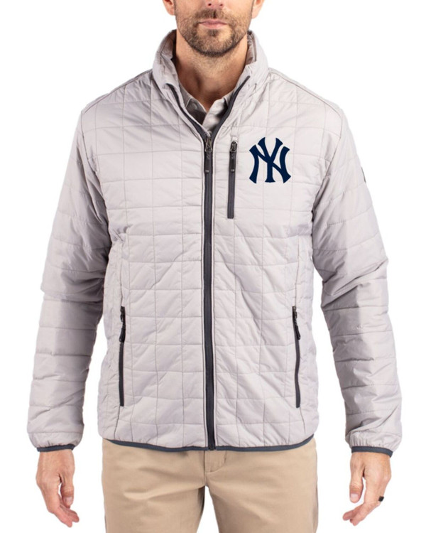 Men's New York Yankees Cutter & Buck Polished Rainier Insulated Puffer Full Zip Jacket