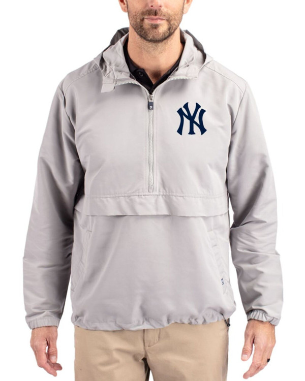 Men's New York Yankees Cutter & Buck Polished Charter Epic Versatility Half Zip Anorak Jacket