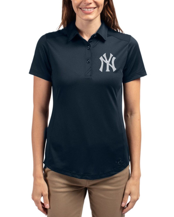 Women's New York Yankees Cutter & Buck Navy Blue Prospect Featherlight Stretch Polo