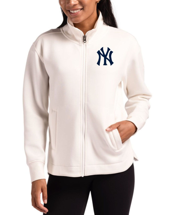 Women's New York Yankees Cutter & Buck Shell Roam Buttery-Soft Knit Full Zip Jacket