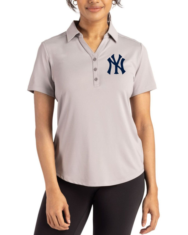 Women's New York Yankees Cutter & Buck Polished Forge Four-Way Stretch Polo