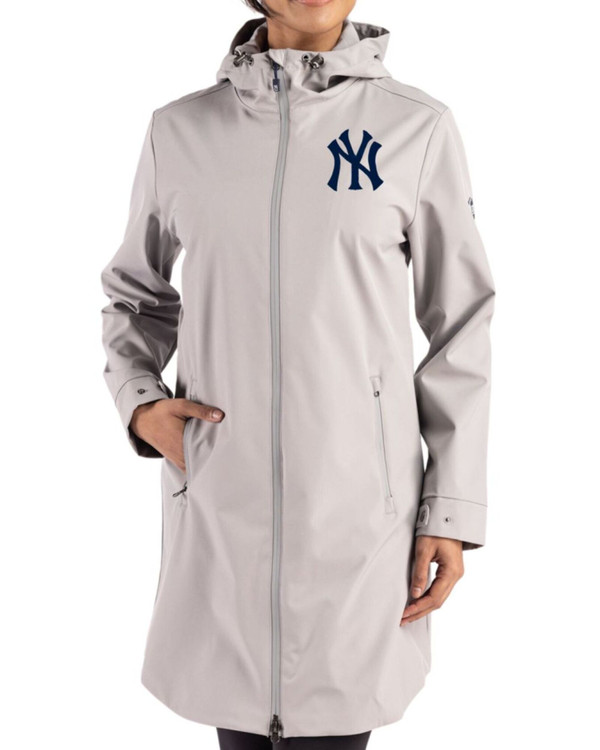 Women's New York Yankees Cutter & Buck Polished Camano Everyday Stretch Water Resistant Full Zip Jacket