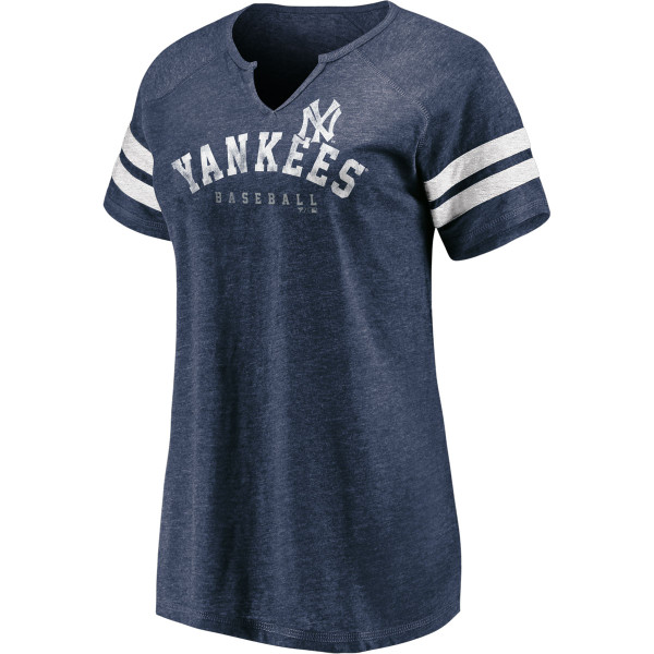 Women's New York Yankees Fanatics Triblend Smooth Tunes Notch Neck