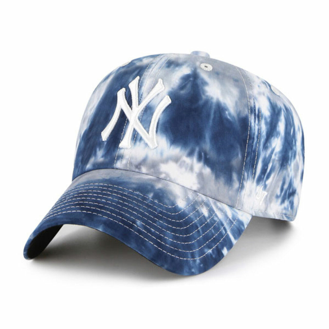 Women's New York Yankees '47 White/Navy Inner Glow Dolly Cropped V
