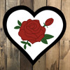 Heart Rose, Wood Cutout, Shape, Paint by Line