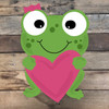 Heart Frog Cutout, Unfinished Shape, Paint by Line