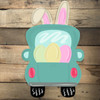 Bunny Truck with Eggs Cutout, Unfinished Shape, Paint by Line