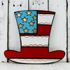 Hat with Stars Patriotic, Wood Cutout, Shape Paint by Line