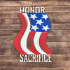 Honor Sacrifice Flag Shape Cutout, Shape Phrase Paint by Line