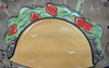 Taco Mexican Food Cutout, Unfinished Craft, Paint by Line