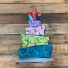 Birthday Cake With Candles Unfinished Wooden Shape, Paintable DIY Craft