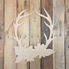 Deer Antler Rack with Flowers Wood Cutout, Paint by Line