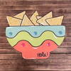 Tortilla Chips in Bowl, Unfinished Shape, Paint by Line