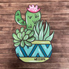 Cactus & Succulent Plants, Wood Cutout, Paint by Line