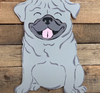 Pug Dog, Wood Cutout, Shape, Paint by Line