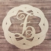 Boho Weave Cursive Décor Monogram, Unfinished DIY Shape