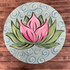 Circle Lotus Blossom Shape, Boho Style Paint By Line