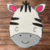 Cute Zebra Face Animal, Paint by Line Wood Cutout