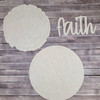 18" Faith Wood Slice Stacked Décor Kit, Unfinished 3 Piece Set