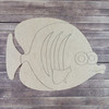 Crucian Fish Design, Paint by Line, Wood Craft Cutout