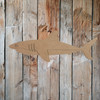 Straight Line Shark Shape, Paint by Line, Wood Craft Cutout