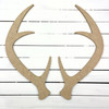 6 Point Deer Antler Set, Unfinished Wooden Craft Shape