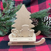 SNOW & Tree Sleigh Mantle Decor, Christmas Tabletop Decor