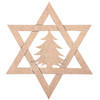 Star of David with Christmas Trees, Paint by Line, Christmas Craft Shape, Hanukkah