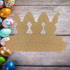 Triple Set of Bunnies with Banner, Unfinished Easter Craft Shape