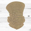 Leprechaun Head with Clover in Hat , St. Patrick's Day Shape, Unfinished Craft Shape