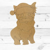 Christmas Yorkie, Santa Hat Dog Paint by Line,  Unfinished Craft Shape