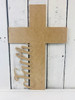 Faith Cross,  Unfinished Cutout, Wooden Shape, Paintable Wooden MDF