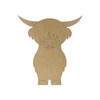 Plain Standing Highland Cow, Paint By Line MDF Wooden Craft, Unfinished Craft, DIY Craft Art, Unfinished Craft