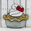 Pie with Whip Cream, Food Shape, Unfinished Wood Cutout, Paint by Line