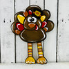Turkey with Long Legs, Thanksgiving Shape, Unfinished Wood Cutout, Paint by Line