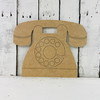 Rotary Phone, Unfinished Wood Cutout, Paint by Line