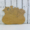 Santa's Bag of Toys, Christmas Shape Unfinished Wood Cutout, Paint by Line