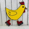 Chicken on Skates, Animal Shapes, Unfinished Wood Cutout, Paint by Line