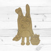 Unfinished Blue Healer in Bunny Costume with Easter Basket
