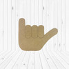 Shaka Sign, Kids Shape Unfinished Wood Cutout, Paint by Line