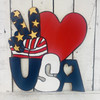 Peace Love USA, Kids Shape Unfinished Wood Cutout, Paint by Line